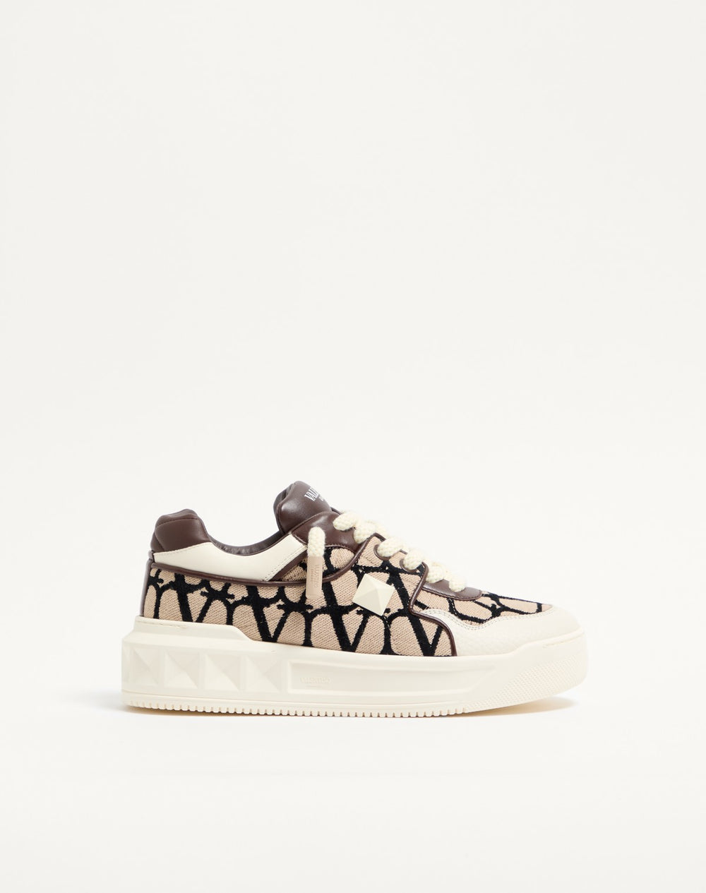 Sneaker Low-Top One Stud XL In Nappa E Tessuto Toile Iconographe