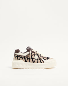 Sneaker Low-Top One Stud XL In Nappa E Tessuto Toile Iconographe