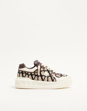 Sneaker Low-Top One Stud XL In Nappa E Tessuto Toile Iconographe