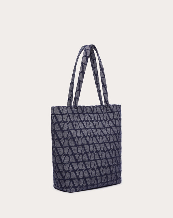 Borsa Shopping Toile Iconographe In Tessuto Jacquard Effetto Denim