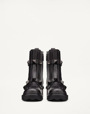 Combat Boot Roman Stud In Vitello E Borchie In Tono 40Mm