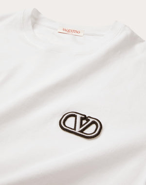 T-Shirt In Cotone Con Patch Vlogo Signature