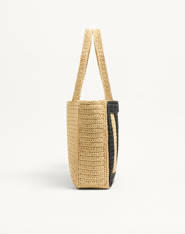 Borsa Shopping Grande Valentino Garavani Viva Superstar In Rafia