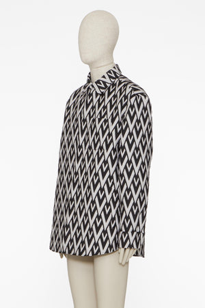 Giacca Camicia In Nylon Con Stampa Vrhombus