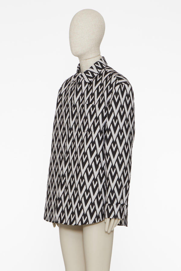 Giacca Camicia In Nylon Con Stampa Vrhombus