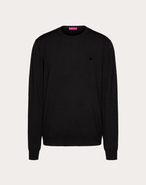 Maglione Girocollo In Lana Con Dettaglio Borchia