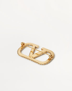 Spilla Vlogo Signature  In Metallo E Cristalli Swarovski ®