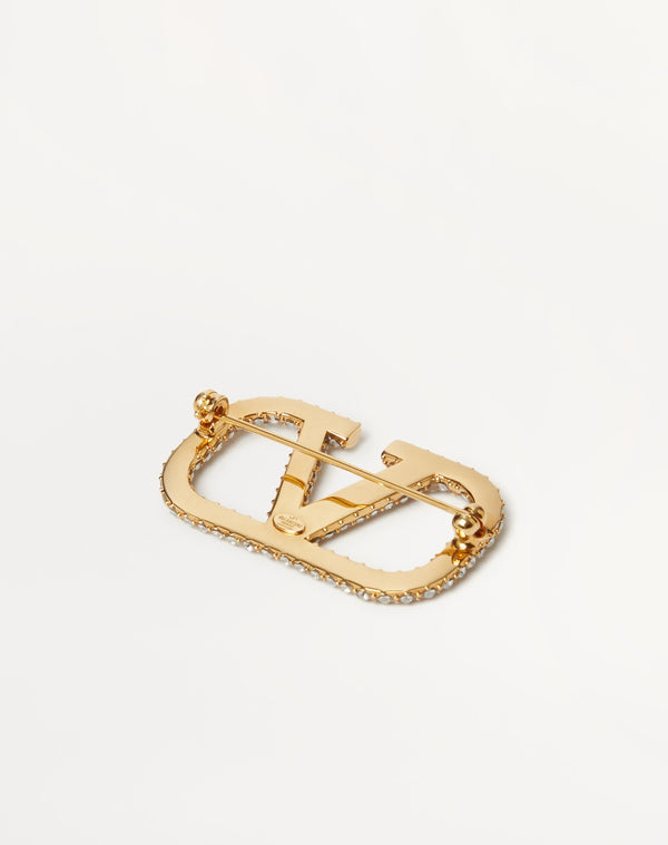 Spilla Vlogo Signature  In Metallo E Cristalli Swarovski ®