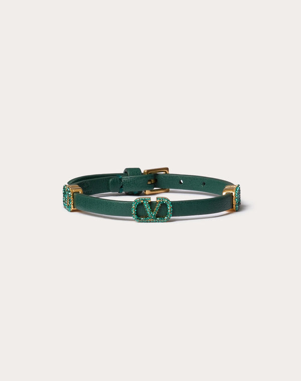 Bracciale Vlogo Signature Valentino Garavani In Pelle E Cristalli 