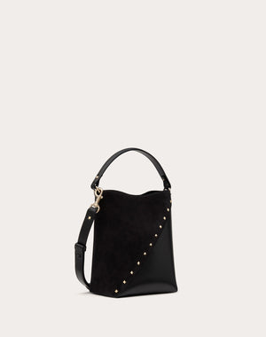 Borsa A Secchiello Valentino Garavani Valentino Garavani Rockstud Wispy In Vitello E Camoscio