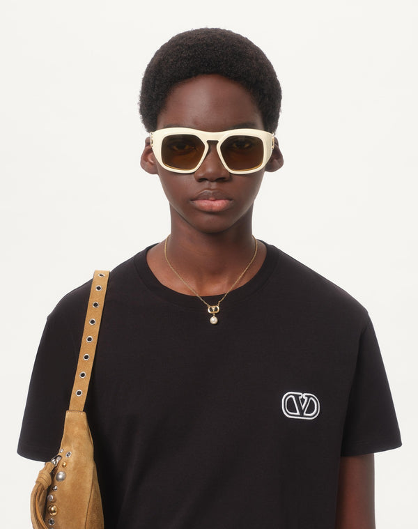 T-Shirt In Cotone Con Patch Vlogo Signature