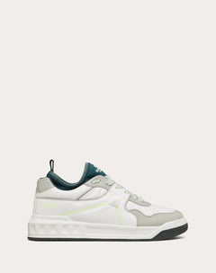 Sneaker Mid-Top One Stud In Nappa E Tessuto