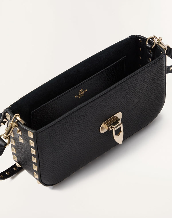 Borsa A Tracolla Valentino Garavani Rockstud In Vitello Granato 