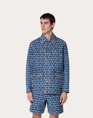 Giacca In Denim Con Motivo Toile Iconographe
