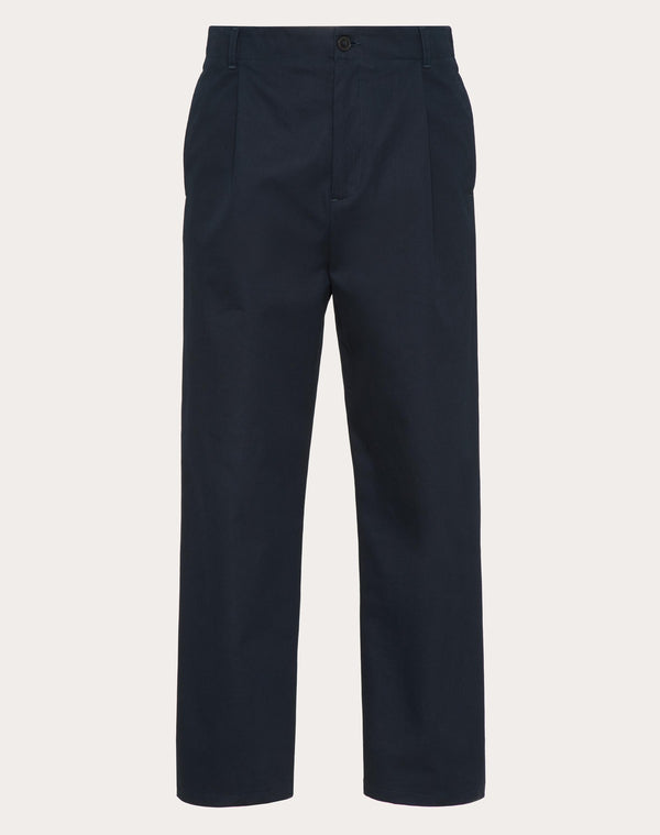 Pantalone In Gabardina Di Cotone Con Etichetta Maison Valentino