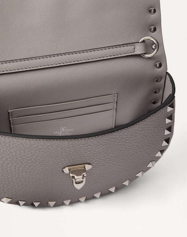 Mini Borsa A Tracolla Rockstud In Vitello Granato