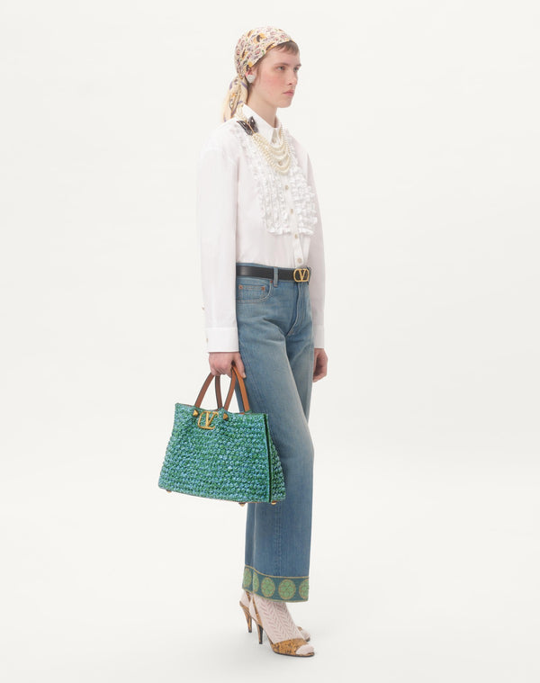 Borsa Shopping Media In Crochet Di Rafia