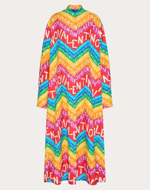 Abito Midi In Popeline Valentino Chevron24 