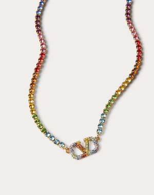 Collana Valentino Garavani Rainbow In Metallo E Cristalli