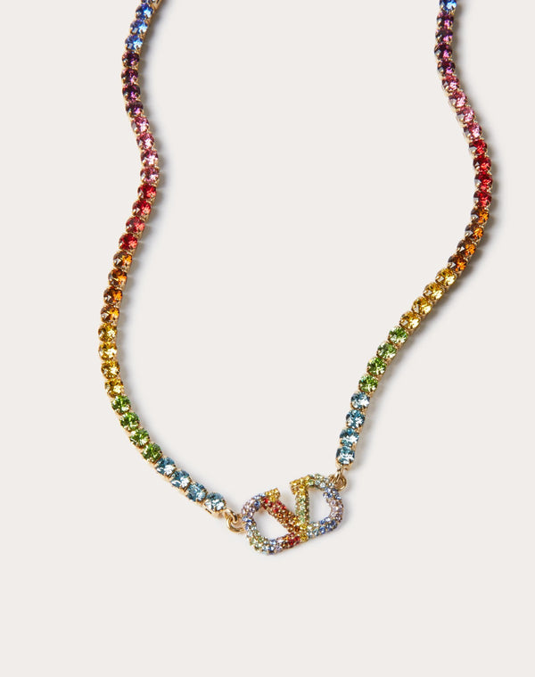 Collana Valentino Garavani Rainbow In Metallo E Cristalli