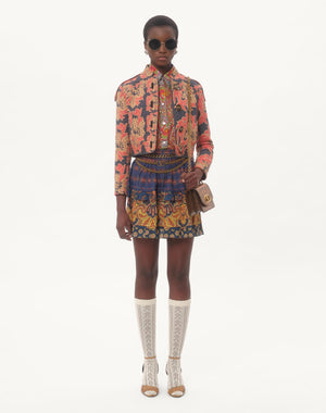 Gonna In Lino Paisley Medaglioni Voyage Imaginaire 