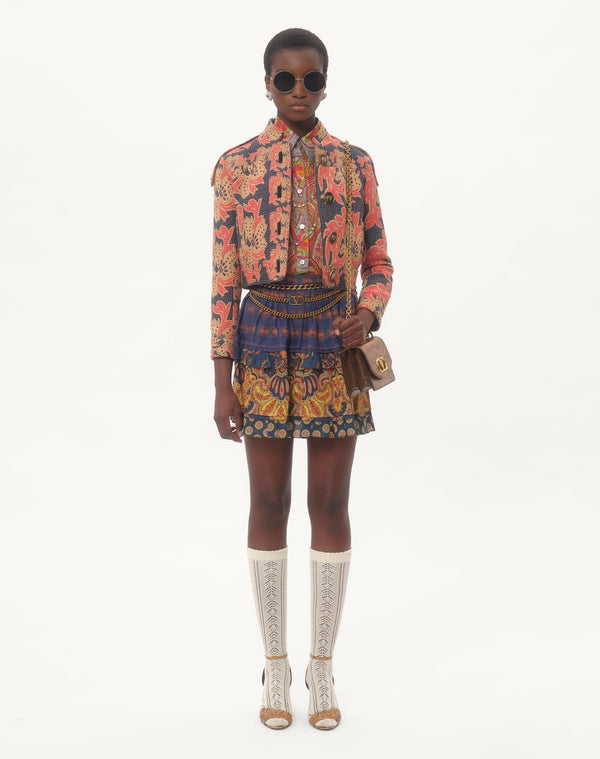 Gonna In Lino Paisley Medaglioni Voyage Imaginaire 