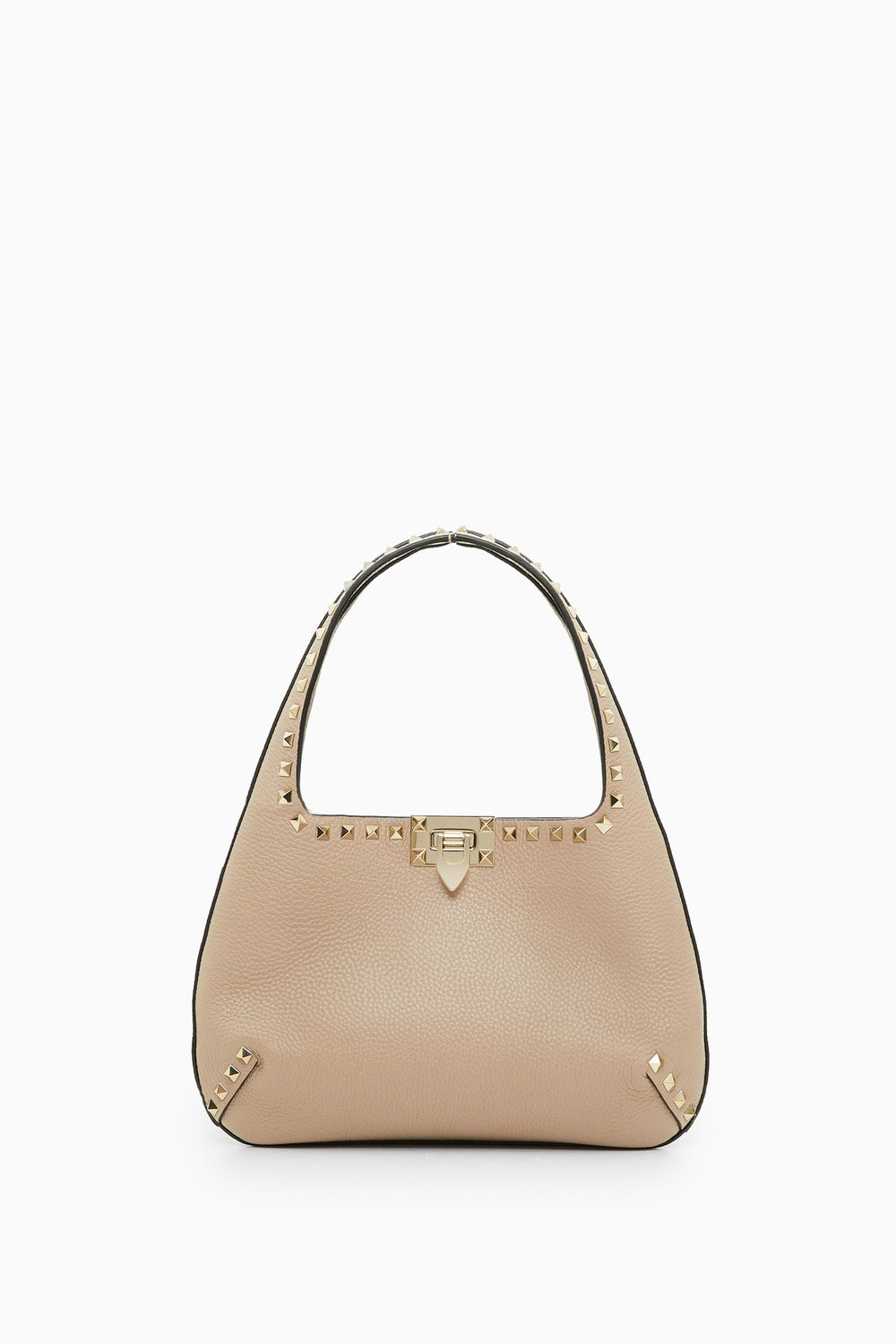 BORSA HOBO PICCOLA ROCKSTUD IN VITELLO GRANATO