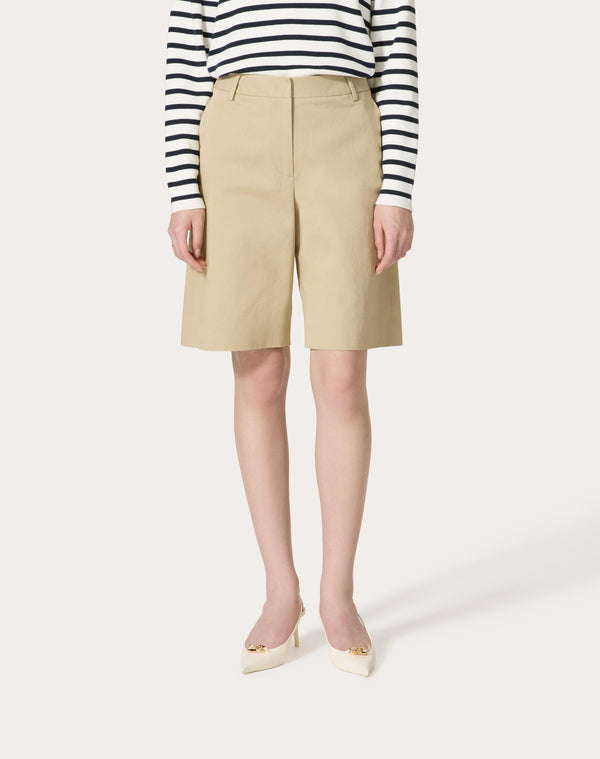Bermuda In Diagonal Cotton Linen 