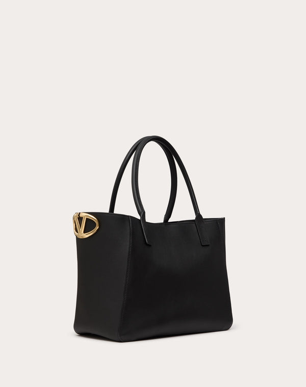 Borsa Shopping Vlogo Side In Vitello Nappato