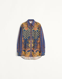 Camicia In Lino Paisley Medaglioni Voyage Imaginaire