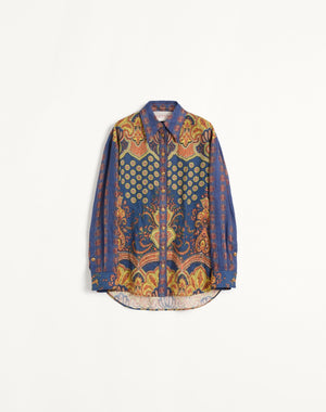 Camicia In Lino Paisley Medaglioni Voyage Imaginaire 