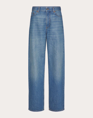 Pantalone In Medium Blue Denim 