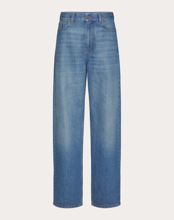 Pantalone In Medium Blue Denim 