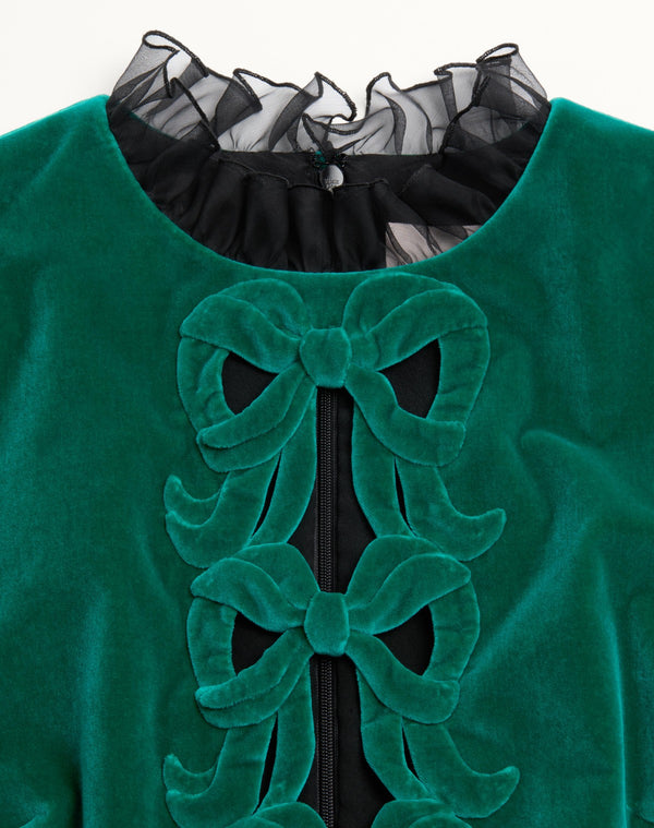 Abito Corto In Organza Ricamato