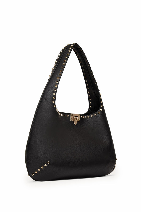 Borsa Hobo Piccola Rockstud In Vitello Granato