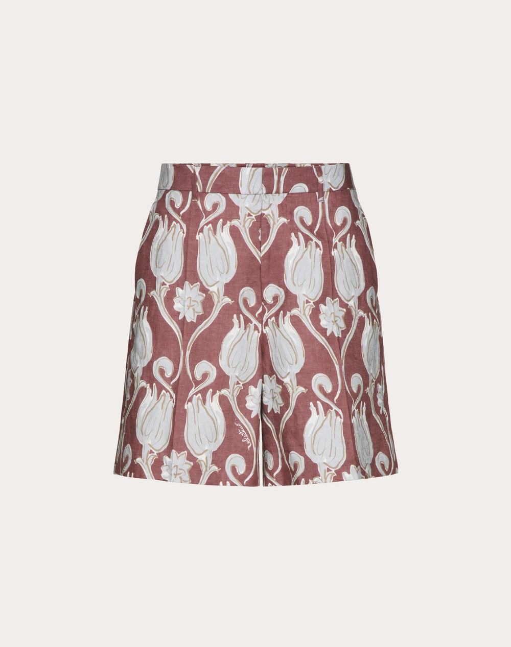 Bermuda In Lino Con Stampa Metamorphos Tulips