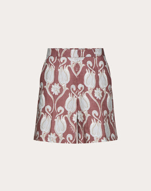 Bermuda In Lino Con Stampa Metamorphos Tulips