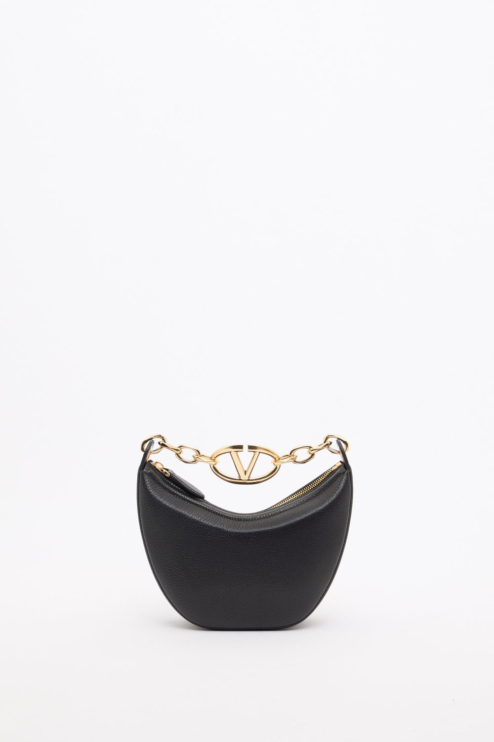 Mini Hobo Vlogo Moon Bag  In Vitello Granato Con Catena