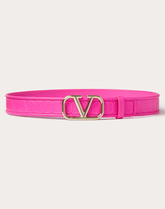 Cintura Valentino Garavani Leather Toile Iconographe  In Vitello 30 Mm