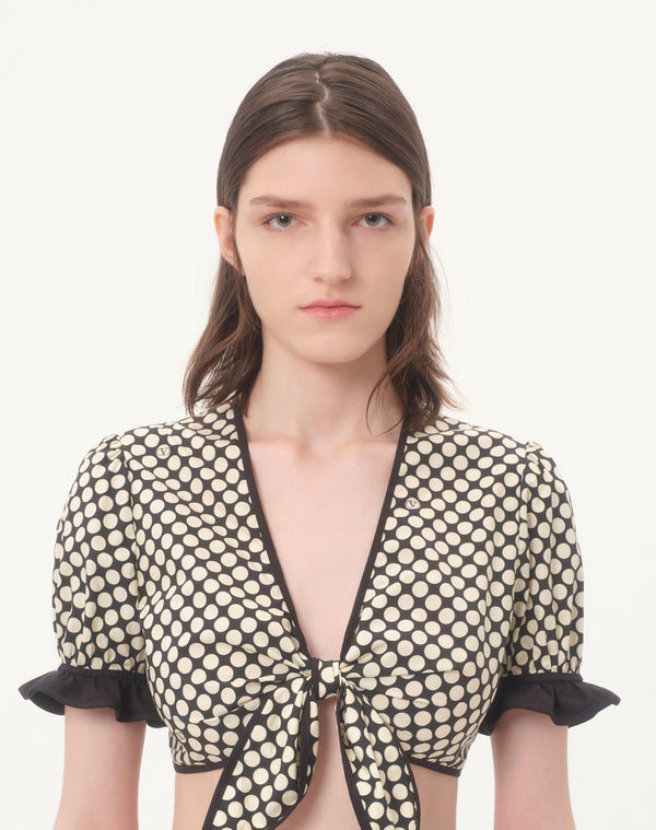 Top In Popeline Stampa Plus De Pois