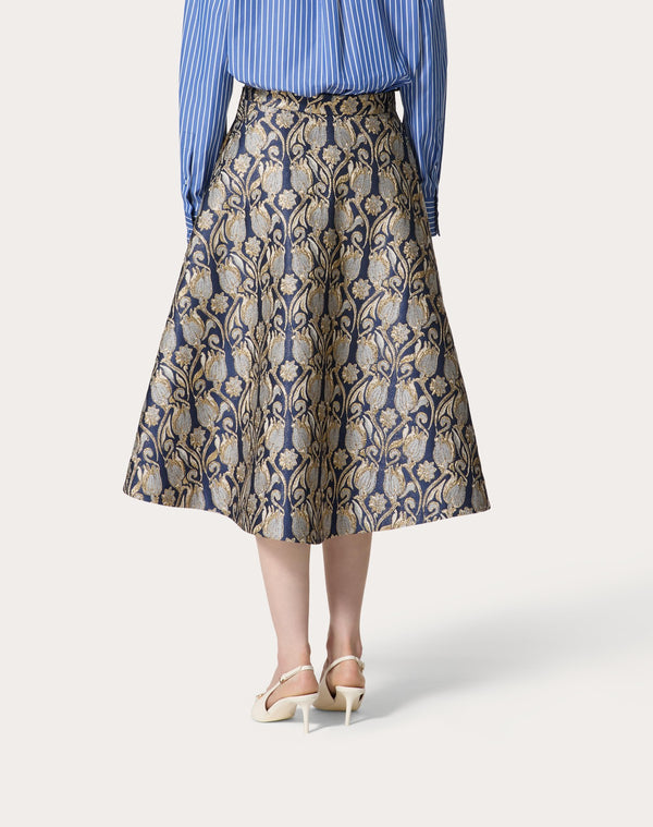 Gonna Midi In Broccato Metamorphos Tulips 