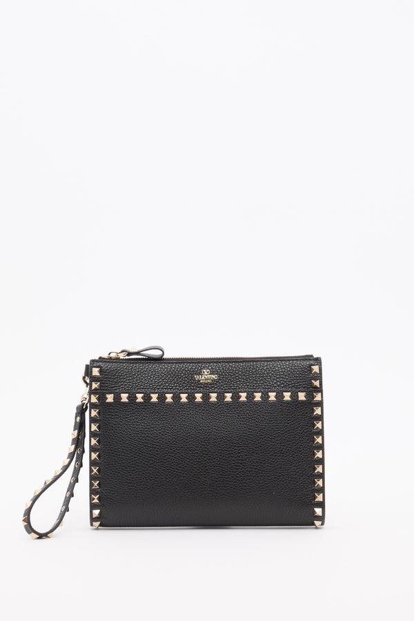 POUCH ROCKSTUD IN VITELLO GRANATO