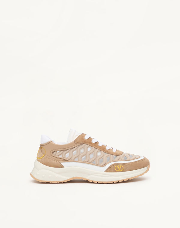 SNEAKER READY GO RUNNER IN TESSUTO E PELLE