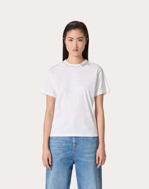 T-Shirt In Jersey Cotton Ricamata