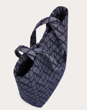 Borsa Shopping Toile Iconographe In Tessuto Jacquard Effetto Denim