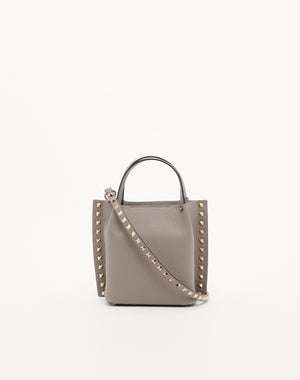 BORSA SHOPPING PICCOLA ROCKSTUD IN VITELLO GRANATO 