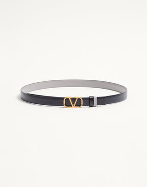 Cintura Reversibile VLogo Signature In Vitello Lucido 20 Mm
