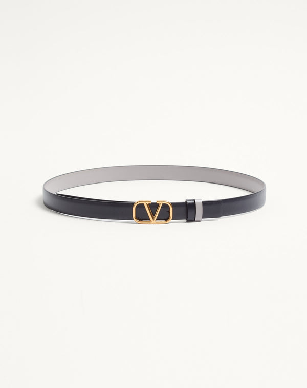 Cintura Reversibile VLogo Signature In Vitello Lucido 20 Mm