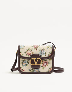 Borsa A Spalla Piccola Valentino Garavani 9To5 In Tessuto Jacquard Papier Floral