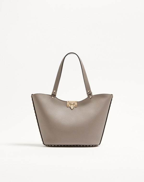 BORSA SHOPPING PICCOLA ROCKSTUD IN VITELLO GRANATO